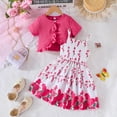 thumbnail image 2 of TZEWGL Casual Short Jacket With Rose Print Strapless Dress Outfit Set For Kid Cozy Clothes Set For Infants size 3-4T, 2 of 8