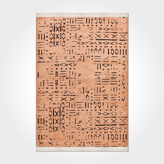 Freya Brown Area Rugs for Living Room Washable Rugs Boho Moroccan Area Rug Soft Neutral Geometric Bohemian Distressed Indoor Rug for Bedroom Dining Room Office Nonslip Rug