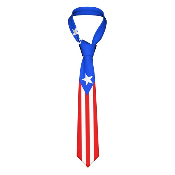 Puerto Rico Flag Striped Necktie Men'S Neck Ties Mens Party Business Neckties Soft Skil Tie