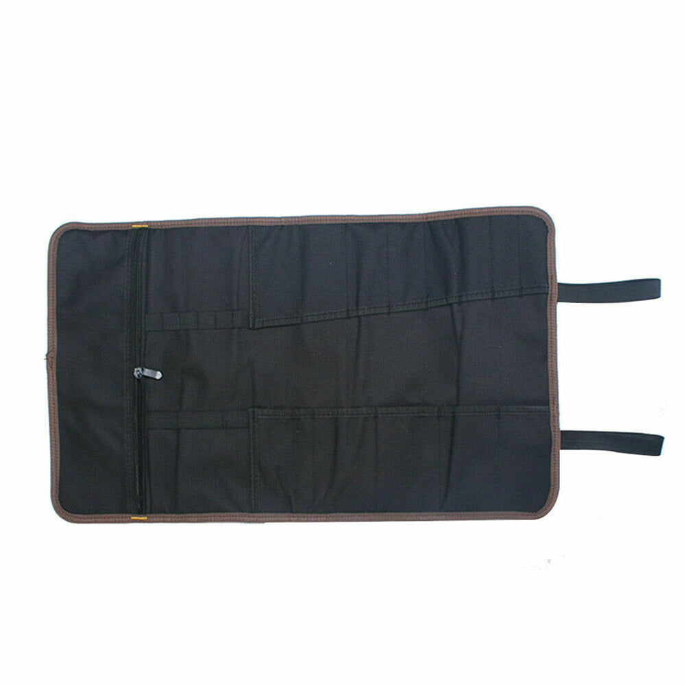 Canvas 10 Pockets Spanner Wrench Tool Roll Up Storage Bag Hot 