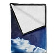 thumbnail image 2 of Dark Blue Soft Flannel Fleece Blanket, Sky and Dramatic Clouds Natural Phenomena Sunset Sunrise Theme Majestic, Cozy Plush for Indoor and Outdoor Use, 50" x 60", Blue Dark Blue White, by Ambesonne, 2 of 5