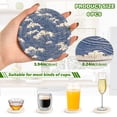thumbnail image 3 of Haosy Set of 6 Drink Woven Coaster with Holder Heat Resistant Non-Slip Bar Coasters 4 Inches Blue White Wave, 3 of 7