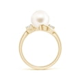 thumbnail image 2 of ANGARA Classic Freshwater Cultured Pearl Bypass Ring in 14K Yellow Gold for Women | June Birthstone, Birthday, Anniversary, Jewelry Gift for Women | Pearl Ring, 2 of 8