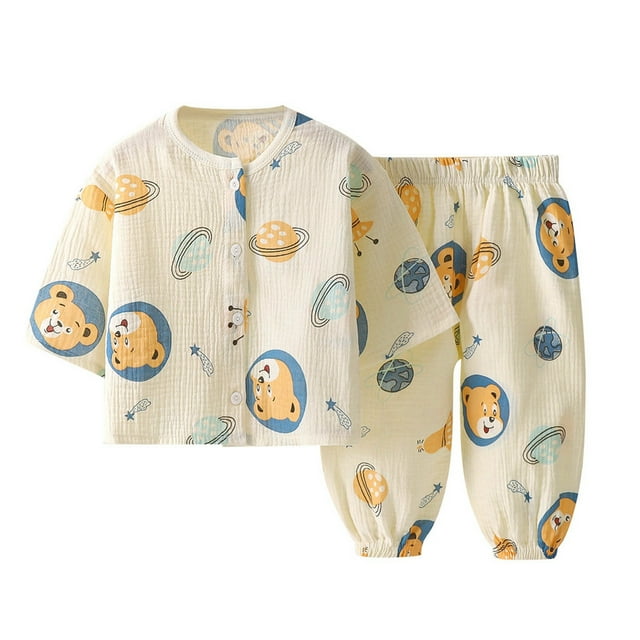 WEAIXIMIUNG Ensemble de Robe pour Bébé Garçon Ensemble de Maison Mignon Confortable à Manches Longues pour Enfants