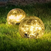 AHNNER Solar Lights Glass Solar Globe Lamp Outdoor Garden Decoration Super Waterproof Gazing Balls for Patio Lawn (4.7inch)