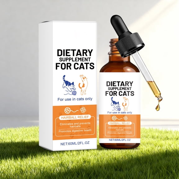 Gouttes Anti-Boules de Poils pour la Santé Digestive, Liquide Remède Naturel contre les Bouloches avec Compte-Gouttes, Supplément à Saveur de Poulet pour Tous les Âges, 60 ml