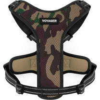 Air Frontier Mesh Dog Harness with Steel Leash D-Ring, Reflective Stitching, and Lightweight Breathable No-Pull Design, Adjustable Neck and Chest Straps for Small to Large Breeds - AMB, L