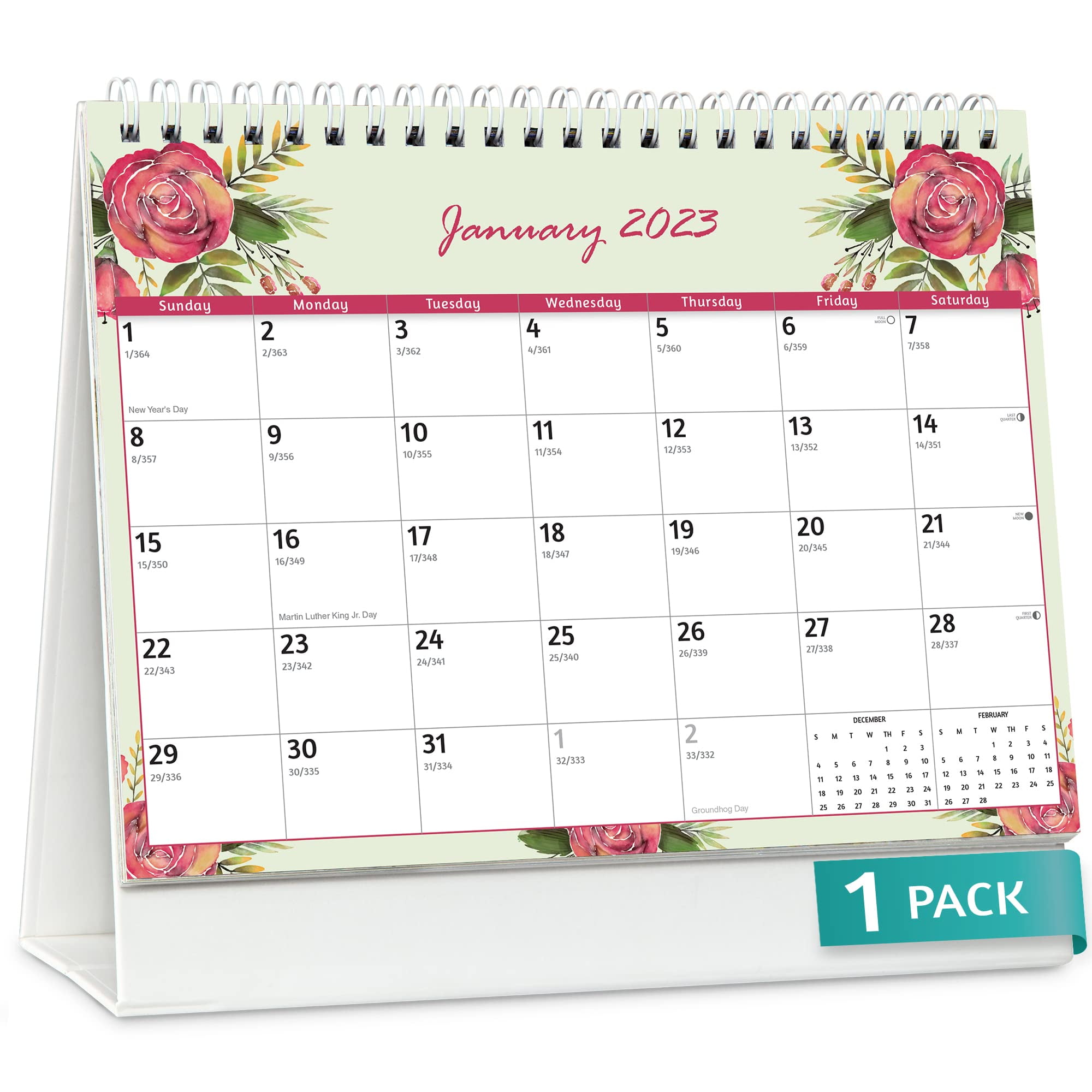 2019 Standing Desk Calendar Jan Dec Monthly Flowers 