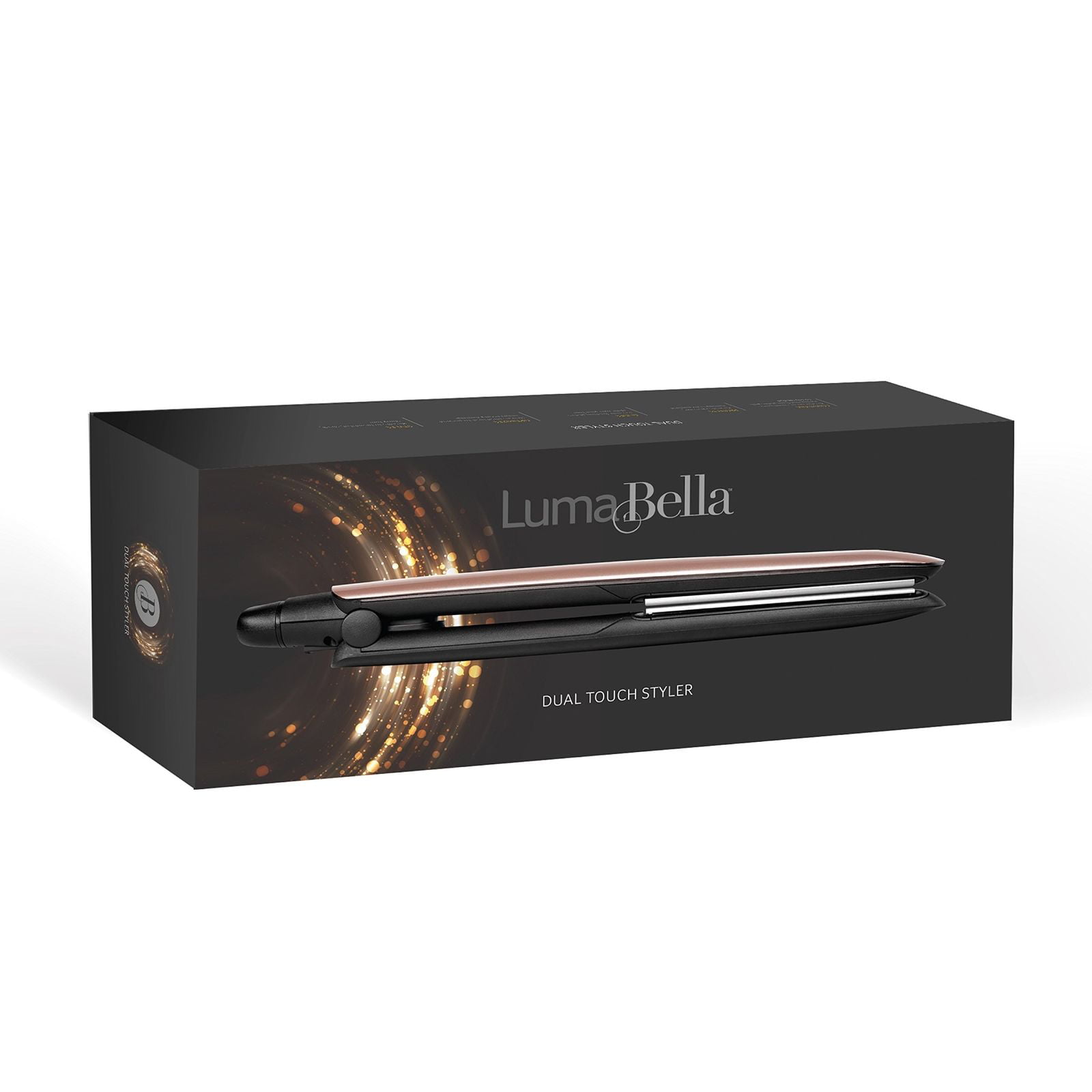 Lumabella keratin dual touch hair straightener with keratin micro  conditioners smart heat sensors, flat iron, 1-inch 