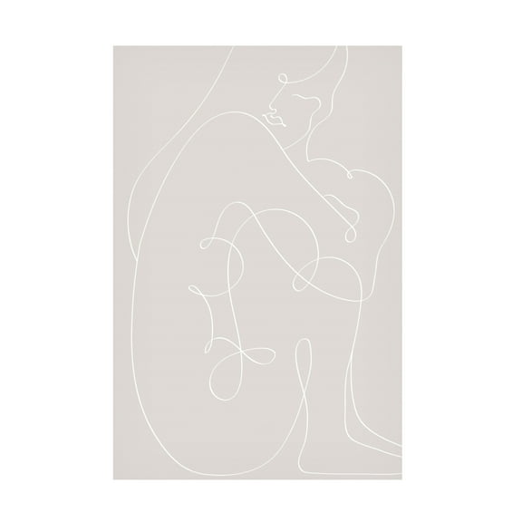 Canvas Wall Art - Pictufy Studio Ii 'Woman Lines White' Wall Art for Living Room, Bedroom, or Office Décor by Trademark Fine Art - 12 x 19 Inches