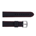 thumbnail image 1 of 26mm Waterproof Durable Silicone Watch Strap with Black and Red String 2pcs Replacement Band, 1 of 7
