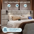 thumbnail image 3 of Merluxy King Size Upholstered Bed Frame with Widened Headboard,Lift-Up Storage Bed and Built-In Reading Light, Velvet Platform Frame, Crey, 3 of 8