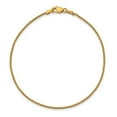 thumbnail image 4 of Real 14kt Yellow Gold 1.25mm Spiga Chain Anklet; 9 inch; Lobster Clasp; for Adults and Teens; for Women and Men, 4 of 5