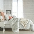 Peri Home Chenille Lattice Full/Queen Duvet, Grey, Cotton, Chenille Tufted, Button Closure