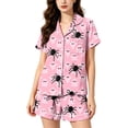 thumbnail image 1 of IYYVV Halloween Pajamas Women Ghost Pumpkin Print Shirts Matching Shorts Pjs Sets 2026 Cute Funny Sleepwear Pink XL, 1 of 2