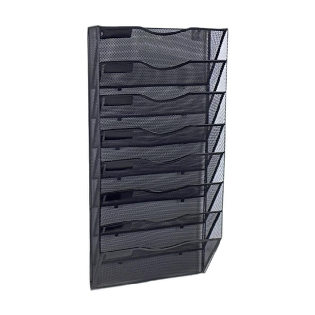 Colaxi 8 Pockets Wall File Holder Organizer Wall Hanging Fashion Space Saving Clipboard Storage Shelf Magazine Rack for files Papers Black