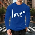 thumbnail image 4 of EchfiProm Navy T shirts for Men Shirts Valentine Long Sleeve Waffle Crewneck Love Big and Tall Mens Tops XL, 4 of 8