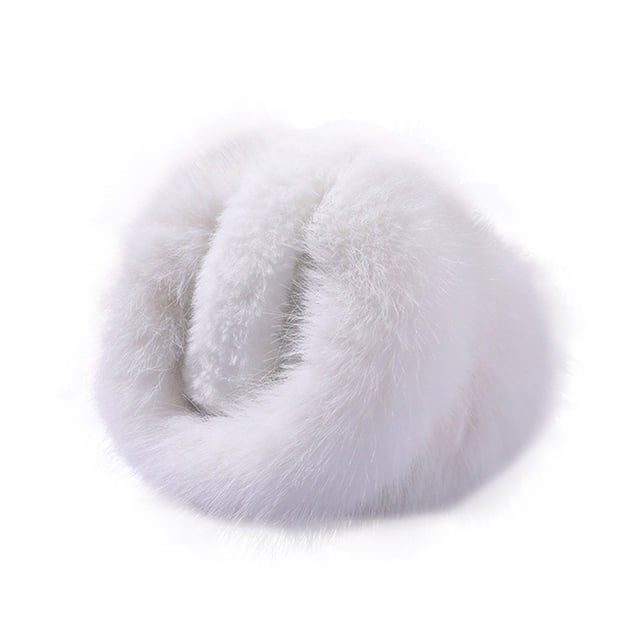 Cache-oreilles d'Hiver pour Femmes et Filles, Mignons, Chauffe-Oreilles, Doux, Pliables, Cache-Oreilles d'Extérieur, Blancs, Taille Unique