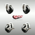 thumbnail image 2 of 3 Inch 316SS Soft Rubber Wheel Swivel Bolt Hole Caster Set 2 Brakes SCC, 2 of 2