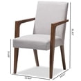 thumbnail image 6 of Baxton Studio Andrea Mid-Century Modern Greyish Beige Upholstered Wooden Armchair (Set of 2), 6 of 6