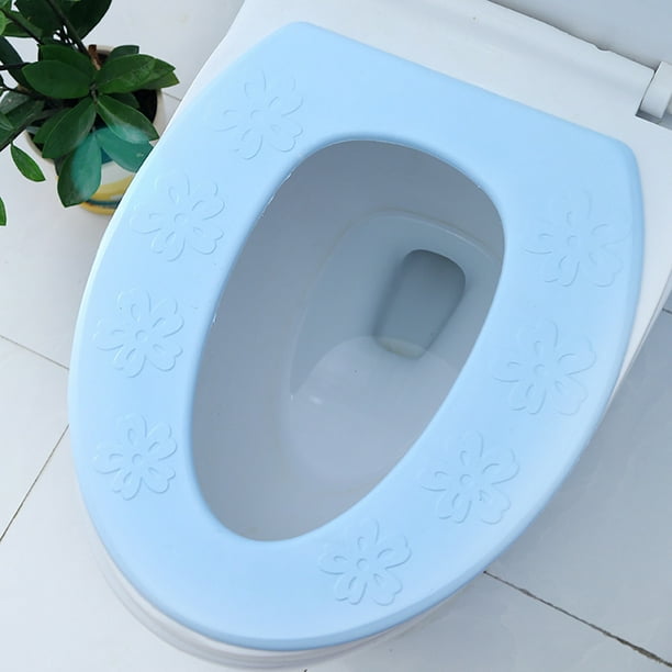 Gobestart Bathroom Warmer Toilet Seat Eva Waterproof Cover Pad Com - Blue Toilet Seat Without Lid