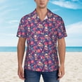 thumbnail image 2 of Gaeub Skull colorful flower daisy Print Men's Hawaiian Shirt,Button Down Short Sleeves Shirts,Tropical Beach Casual Button Down Shirts,XX-Large, 2 of 7