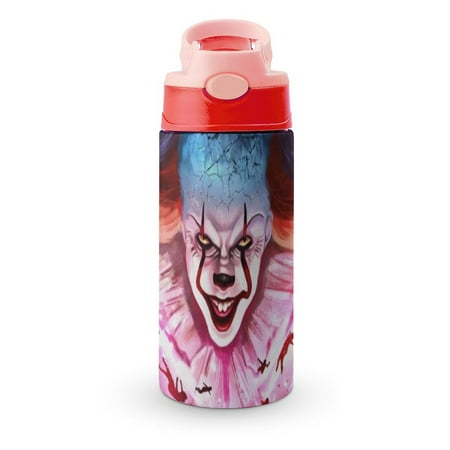 

Movie Pennywise Clown Kid s Insulated Water Bottle With Straw Vacuum Stainless Steel Cup Leak-Proof Toddler Thermoses Children Water Cup