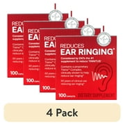 (4 pack) Lipo Flavonoid Ear Ringing Relief Supplement, Clinically Tested Ingredients, 100 Caplets