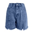 thumbnail image 5 of OSOLU Solid Color Jean Shorts For Women High Waisted Casual Denim Shorts Cute Trendy Summer Denim Jorts With Pockets Daily Relaxed Fit Breathable Bottoms, 5 of 7