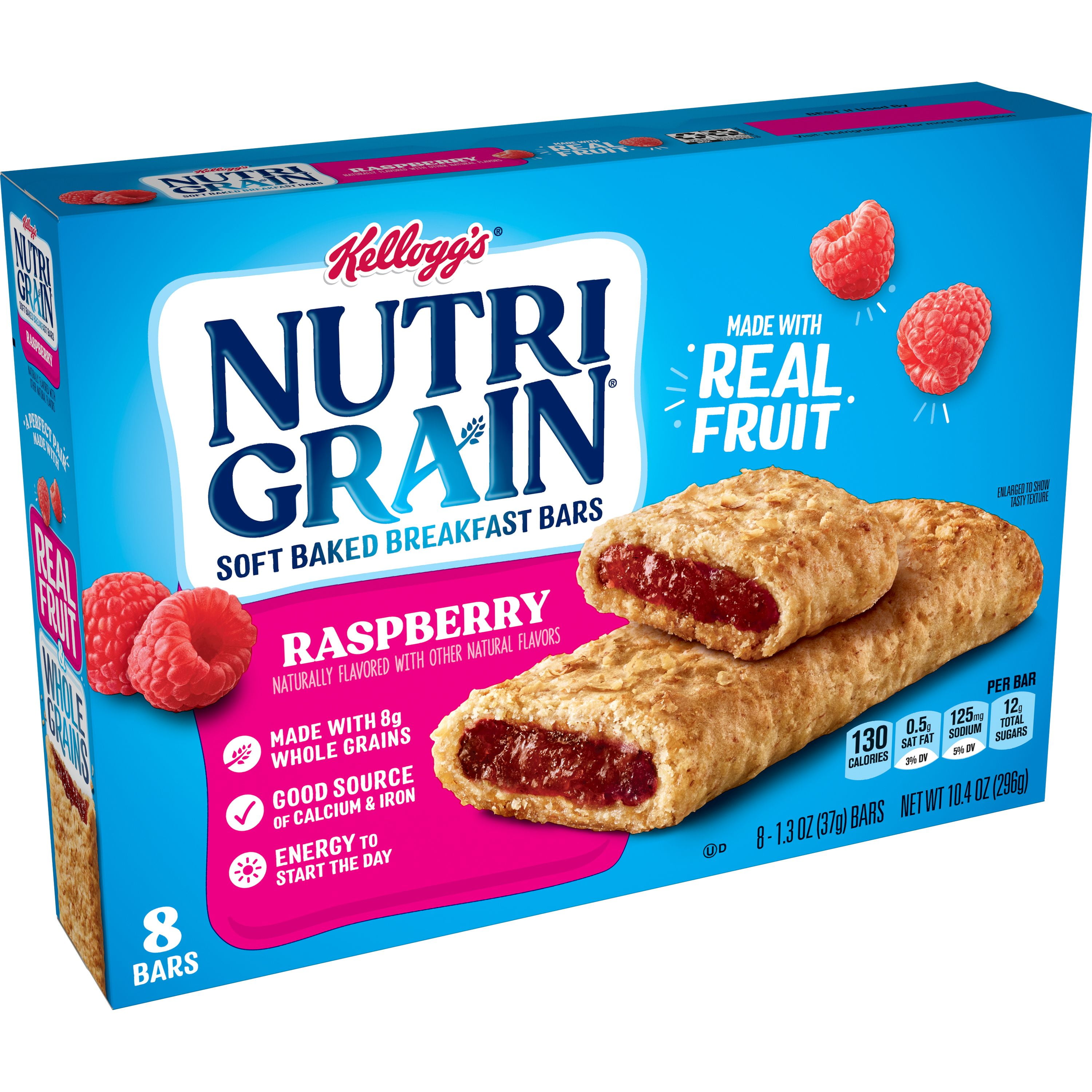 Kellogg's Nutri-Grain, Soft Baked Breakfast Bars, Raspberry, 8 Ct, 10.4