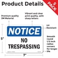thumbnail image 2 of No Trespassing OSHA Notice Vinyl Decal Label 7 Inch x 5 Inch - 5 Pack, 2 of 6