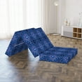 thumbnail image 4 of Floral Foldable Mattress, Oriental Circular Design, 74.8" x 39.4", Navy Blue White and Blue, by Ambesonne, 4 of 4