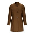 thumbnail image 5 of jtjvou Trench Coat Women Trendy Single Breasted Stand Collar Peacoat Winter Long Wool Coats Mid Length Overcoat Brown XXL, 5 of 9