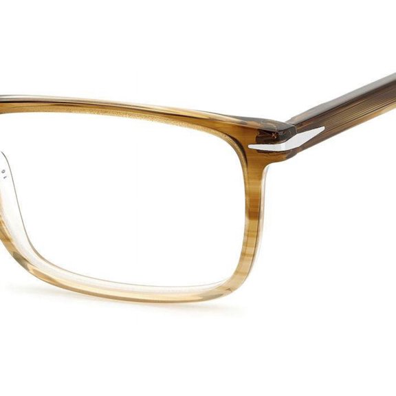 David Beckham DB 1019 02ZR00 57mm Rectangle Eyeglasses Men's Striped Brown Beige