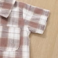 thumbnail image 6 of Youmylove Toddler Boys Short Sleeve Plaid Prints T Shirt Tops Shorts Child Kids Gentleman Outfits Outfit For Boys, 6 of 7
