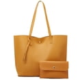 thumbnail image 1 of Bolso de hombro tipo tote de piel sintética para mujer, bolso de mano con borlas de gran capacidad., 1 of 6