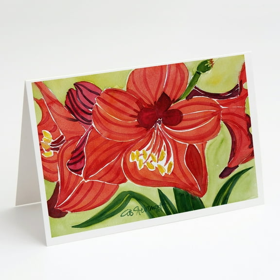 Flower - Amaryllis Greeting Cards and Envelopes Pack of 8