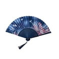 thumbnail image 2 of shyuyusa Decorative Folding Fan, Cloth Surface with Durable Bamboo Ribs, Stage Performance Photo Prop, 2 of 6
