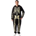 thumbnail image 2 of #followme Glow In The Dark Skeleton Men's Adult Onesie Pajamas 6741-XXL (Men's Skeleton, Mens Large), 2 of 6