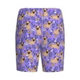 thumbnail image 4 of Rocae Pugs and Flowers for Men's Soft Sleep Pajama Shorts, Waistband and Pockets, 4 of 9