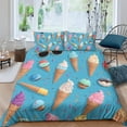 thumbnail image 1 of 3D Ice Cream Printed Comforter Cover Set Children Adult Unique Design Bedding Set Bedroom Decor,Full (80"x90"), 1 of 5