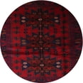thumbnail image 1 of Ahgly Company Indoor Round Contemporary Dark Scarlet Red Abstract Area Rugs, 9' Round, 1 of 6