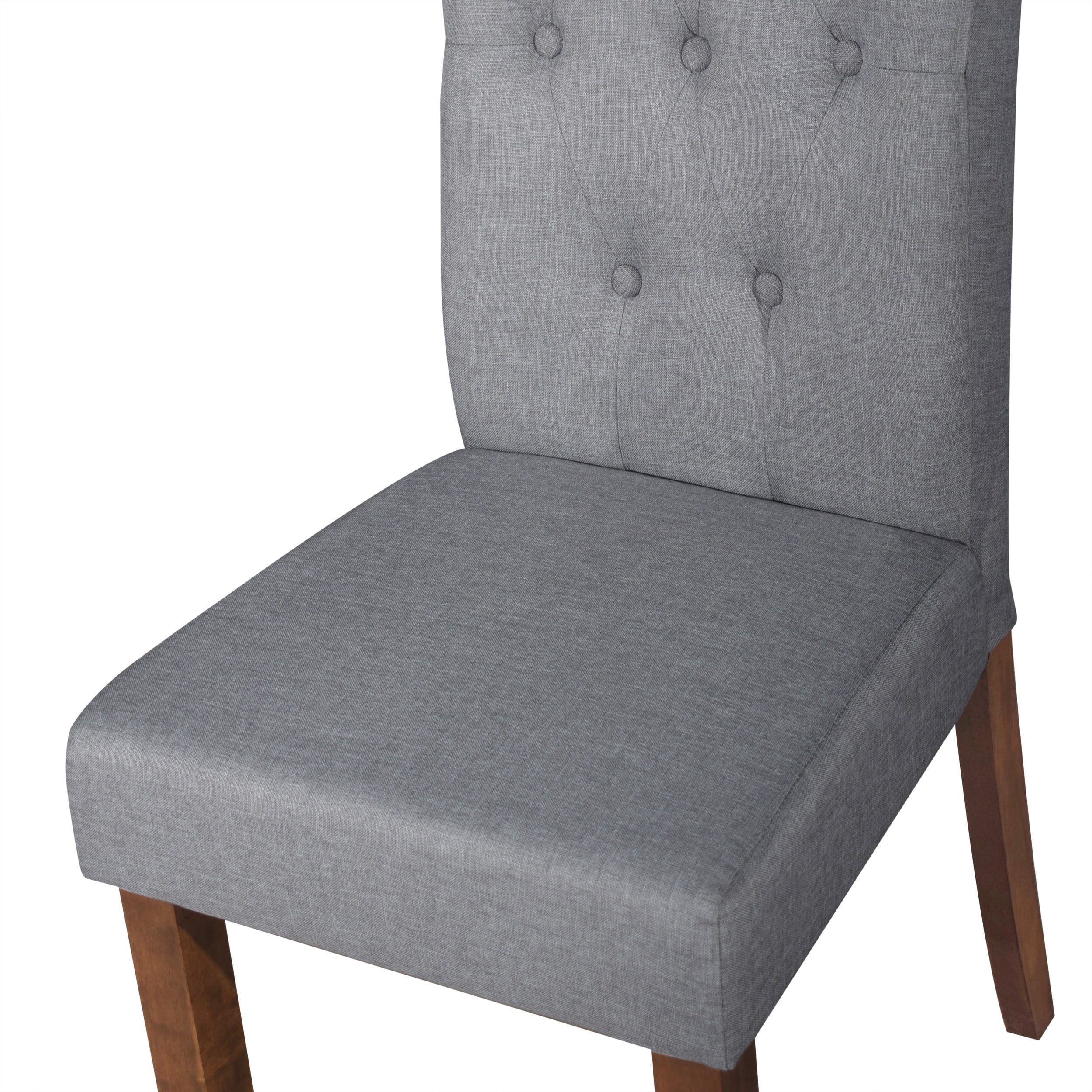 Home Design Gaffney Dining Chair (Set of 2), Brown/Gray, Roll-back design, Button-tufted back, Padded seat, Comfortable seating, Sturdy frame, Modern style, Durable construction