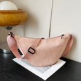 thumbnail image 3 of Bolsa Bandolera Bolsos cruzados de pana para mujer Bolso de bola de masa de color sólido Bolso bandolera de viaje (rosa), 3 of 8