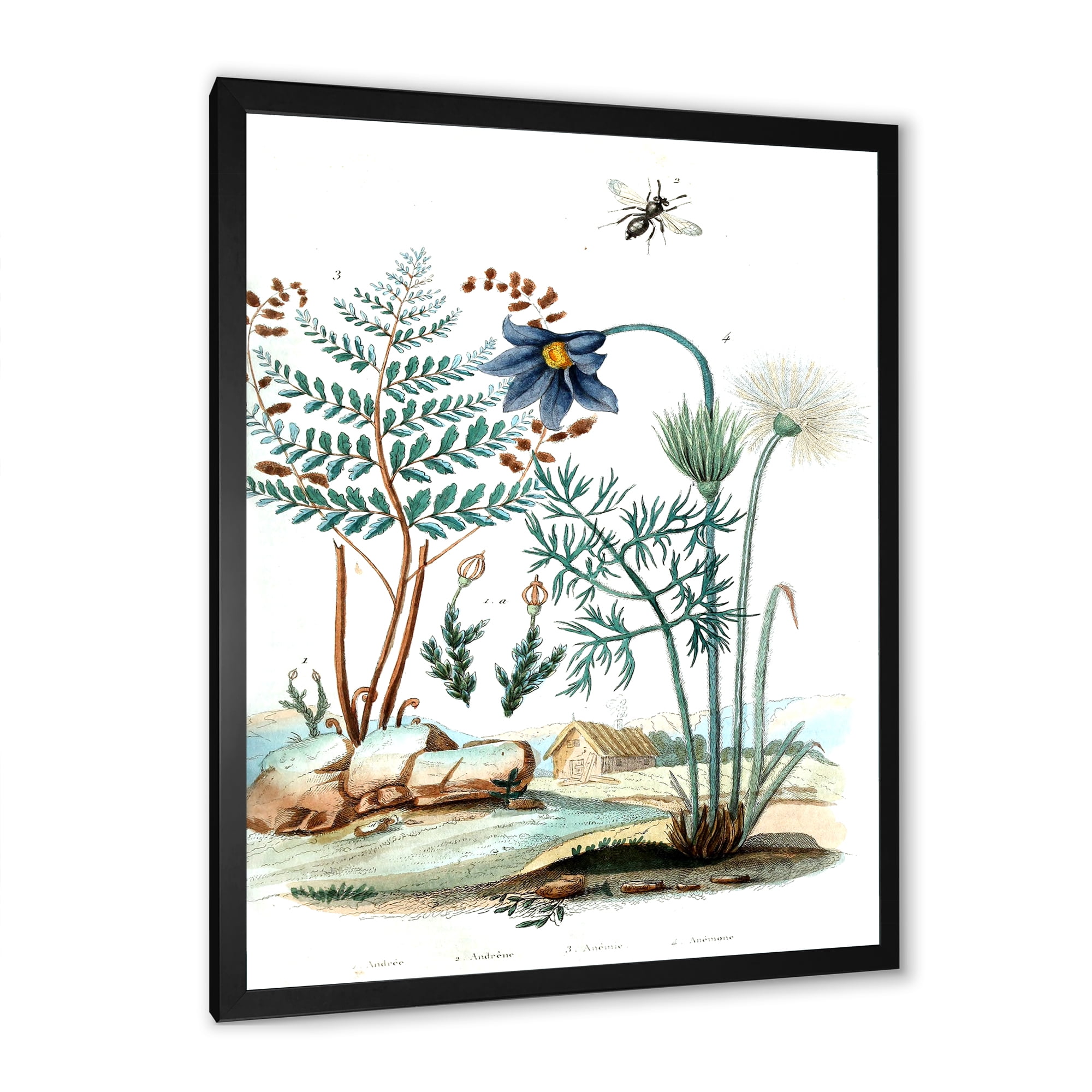 Designart 'Ancient Ancient Countryside Animals' Farmhouse Framed Art Print