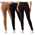 thumbnail image 3 of 3 Pack Women's High Waisted Leggings Stretch Tummy Control Pants For Women S-3XL Full Length, 3 of 5