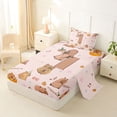 thumbnail image 2 of Erosebridal Brown Capybara Twin Sheet Sets for Kid, Initial I Letter Bedding, 3pcs, 2 of 5