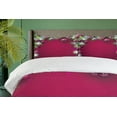 thumbnail image 4 of Ambesonne Christmas Duvet Cover Set, Tree Balls Snowflakes, Queen, Magenta Green White, 4 of 6