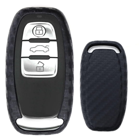 Carbon Fiber Pattern Soft Silicone Key Fob Cover Case For Audi A3 A4 A5 A6 A7 A8 Q3 Q5 Q7 TT Gen1 Smart Key
