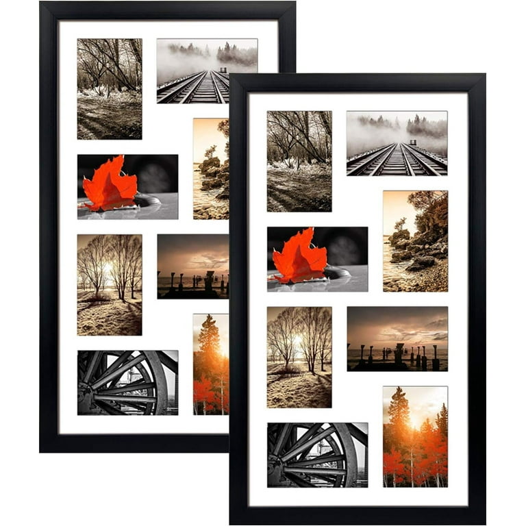Decorative Modern Wall Mounted Collage Picture Holder Multi Photo Frame for  6 Pictures 4 x 6 Inch Home Text, White